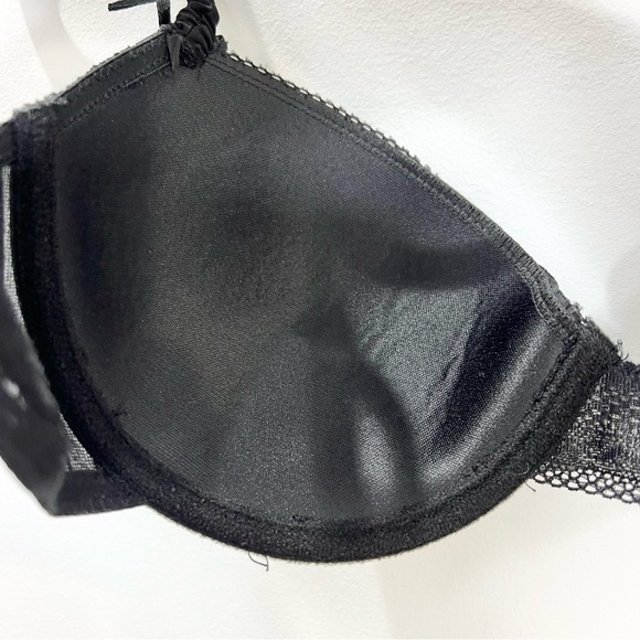 Aureole Lingerie France black pinstripe  and lace underwire bra 36C - Picture 7 of 14